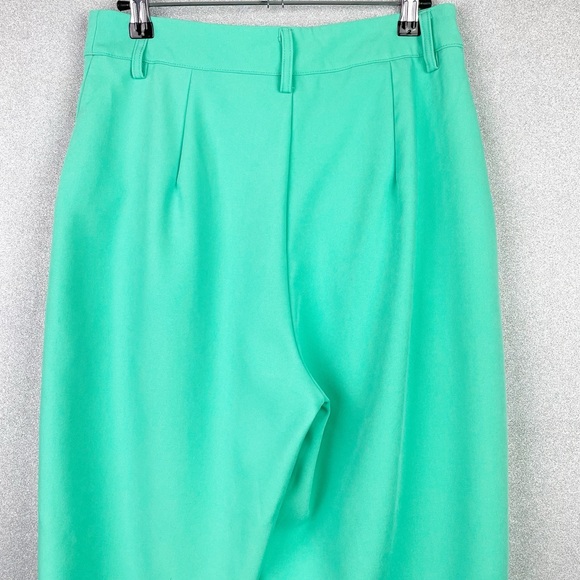 NastyGal Pleated Wide Leg High-Waist Utility Trousers Sea Mint Green NWOT Sz 4 - Picture 9 of 13